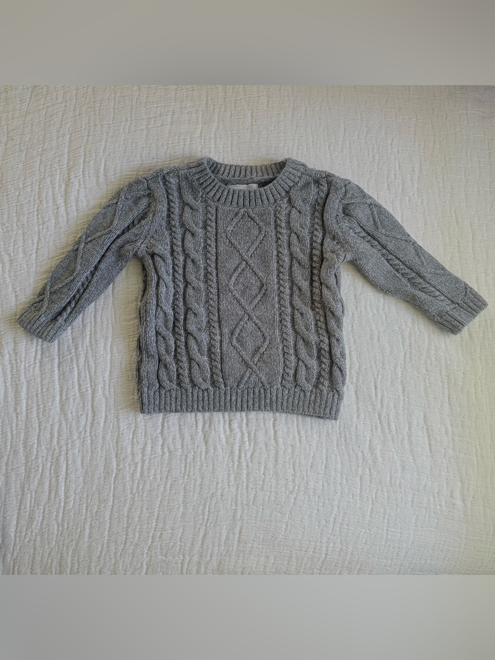 Grey cable knit sweater